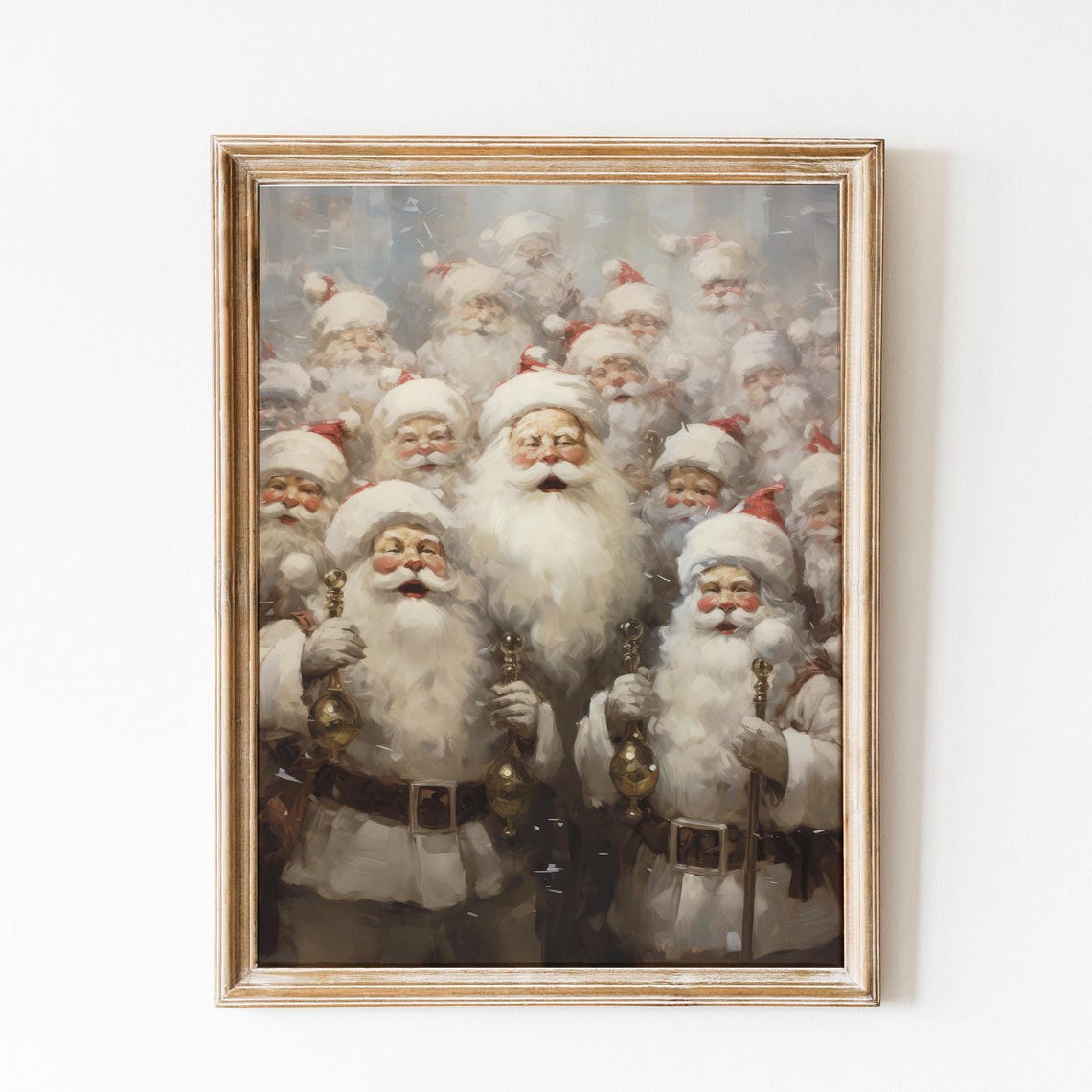 Oil Painting Santa Claus Printable Holiday Season Decor Vintage Santa Painting Download Farmhouse Christmas Print Santa Poster