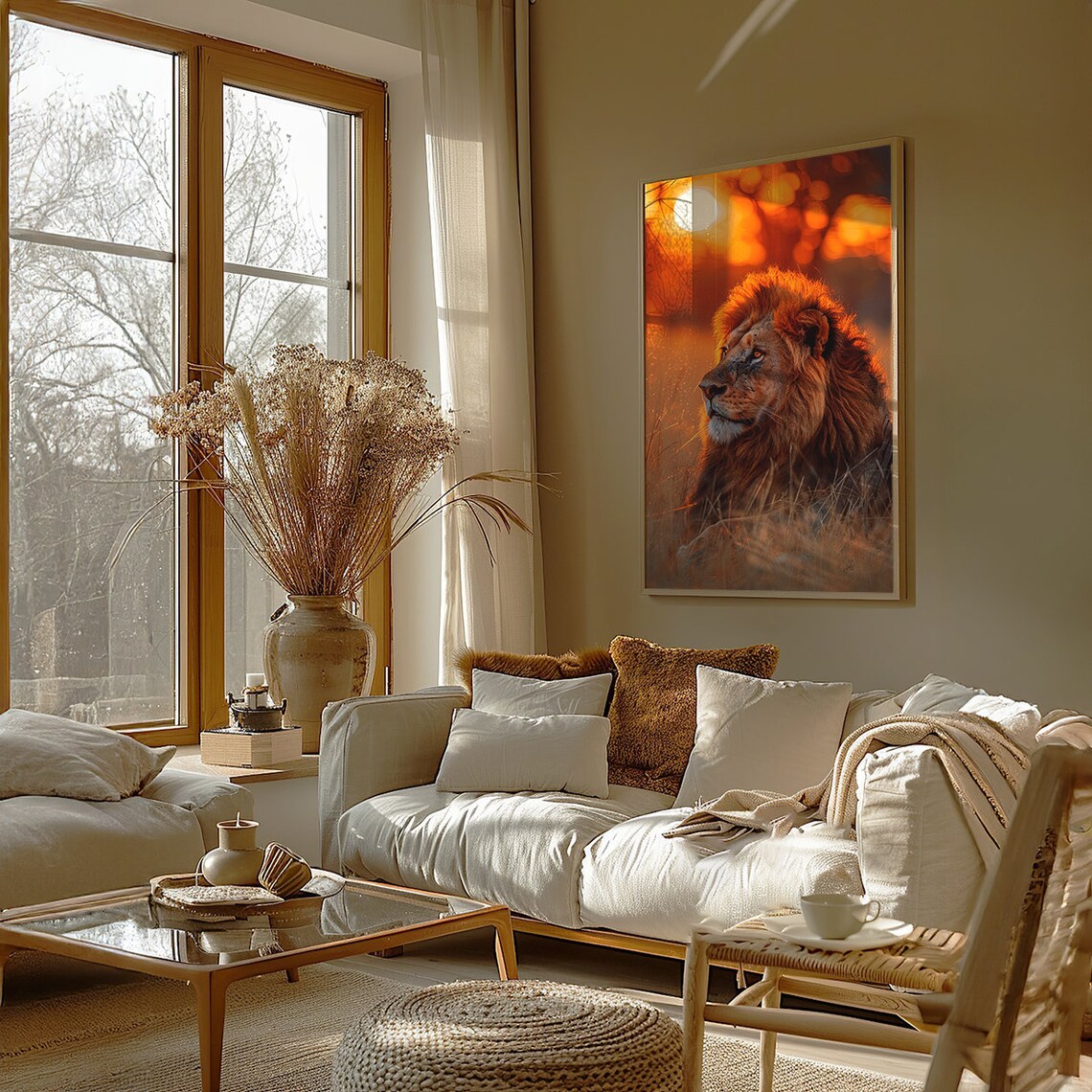 African Lion Safari Art Print, Wildlife Decor - Image 3