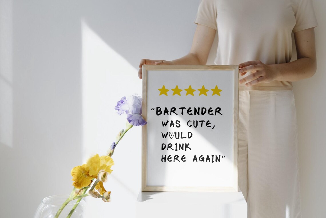 Bartender Was Cute Hand Drawn Wall Art Print - Image 2