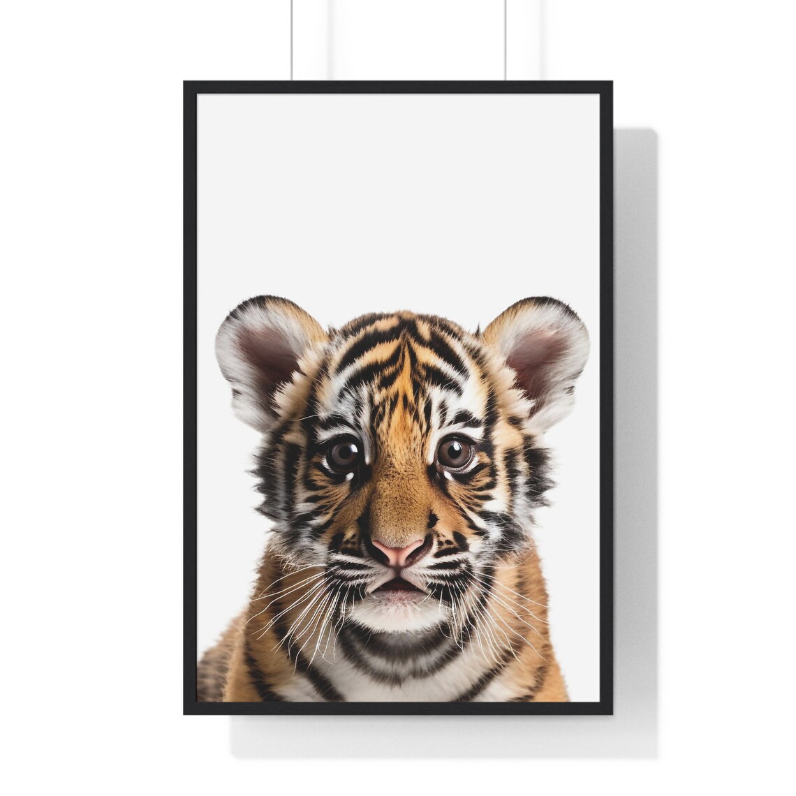 Baby Tiger Cub Face Portrait in Soft Color Nursery Style Poster - Image 2