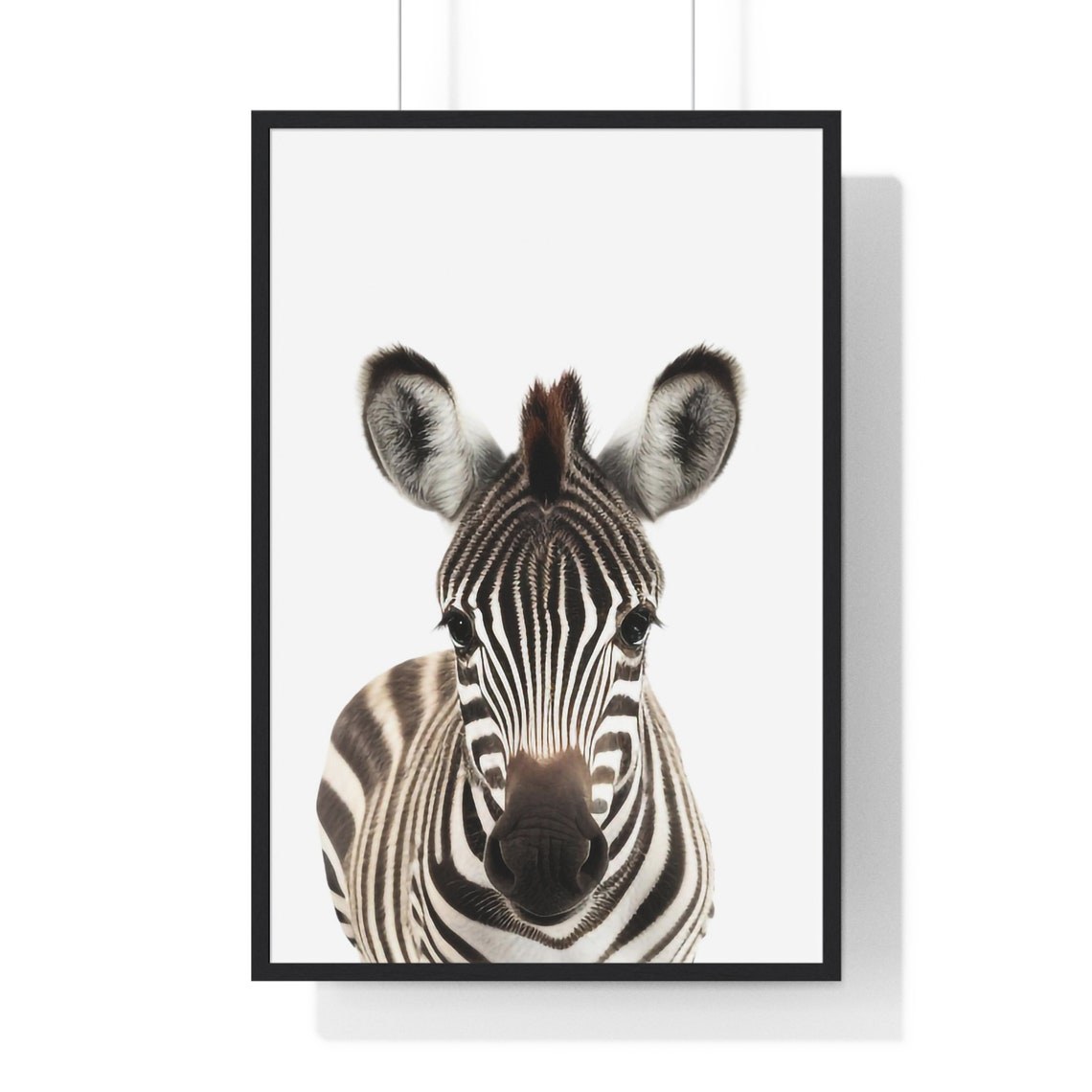 Cute Baby Zebra Foal Portrait in Soft Color Nursery Style Poster - Image 2