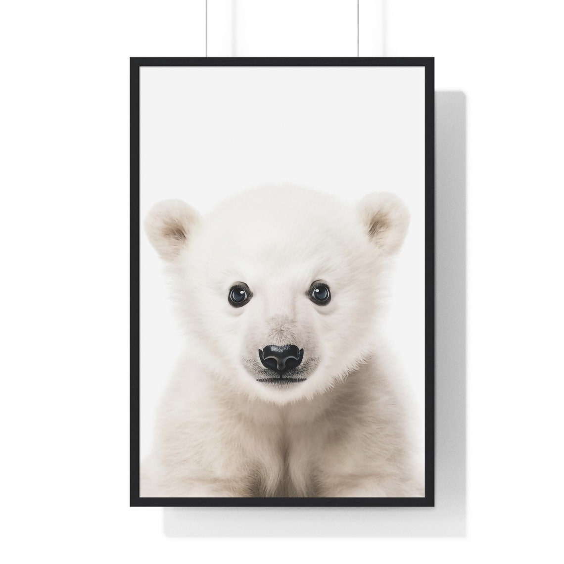 Baby Polar Bear Cub Portrait in Soft Color Nursery Style Poster - Image 2