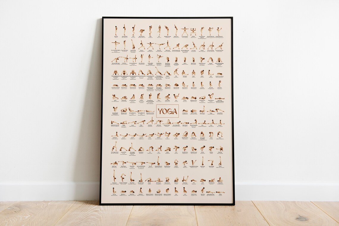Yoga Poster, Classic Yoga Poses Wall Art