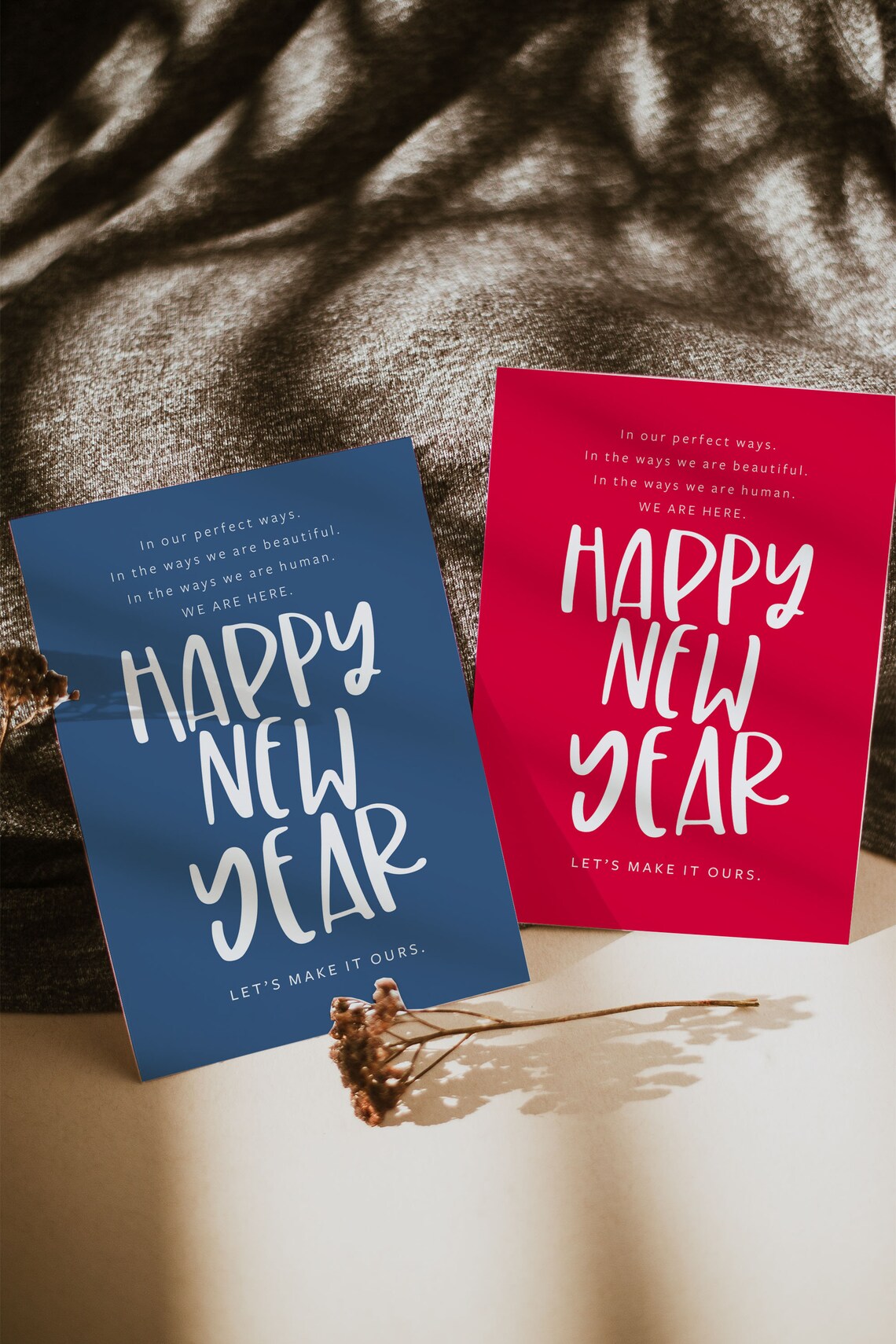 Happy New Year Blue Greeting Card Style Minimal Holiday Quote Poster - Image 4