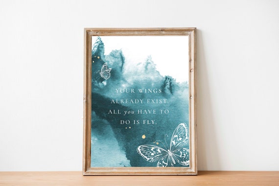 Your Wings Already Exist Motivational Print Zen Wall Art Inspirational Poster Art Wall Decor Motivational Quote Nursery Wall Hanging