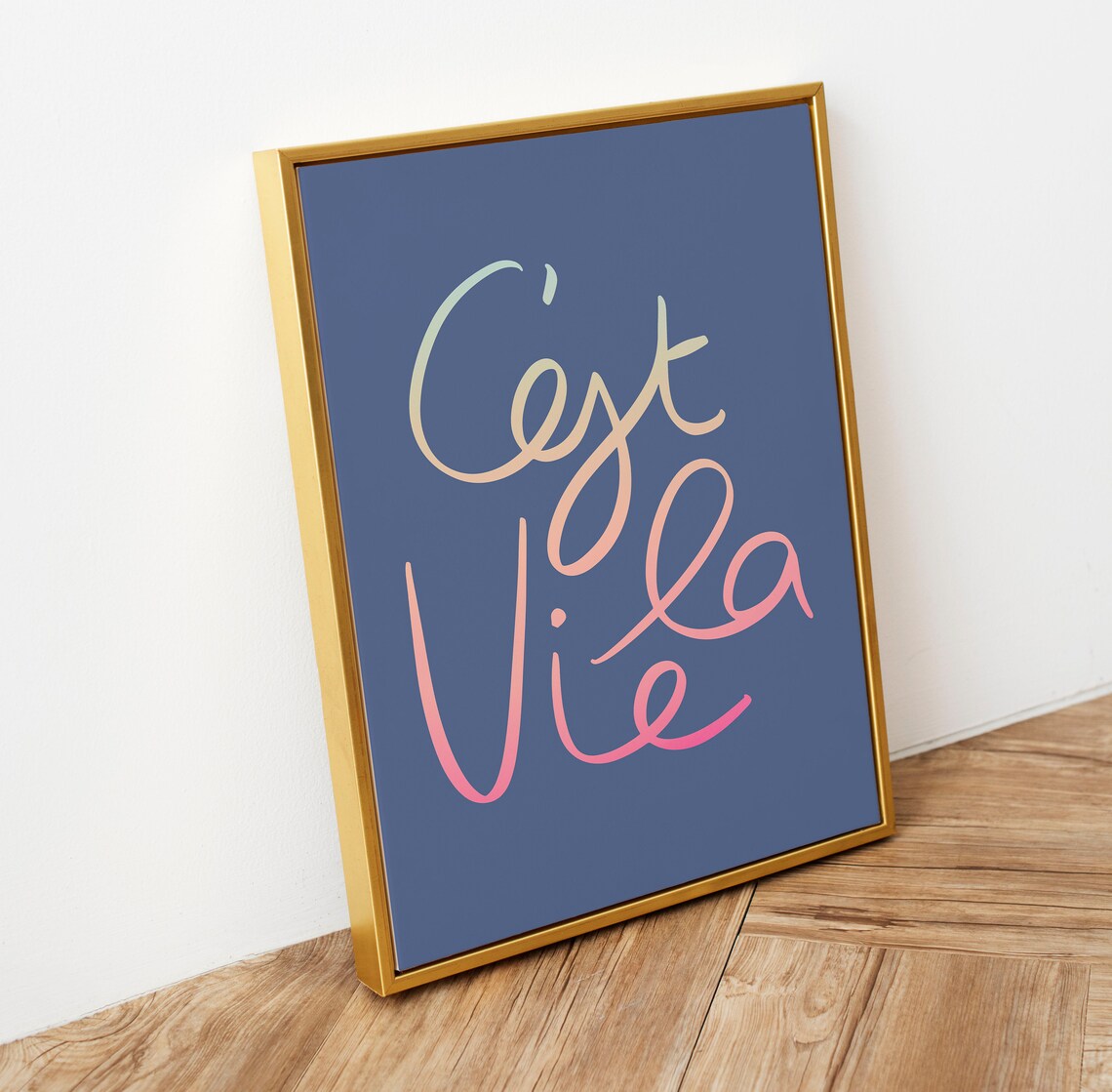 Cest La Vie French Quote Poster Hand Lettered Script Minimalist Wall Art Print - Image 2