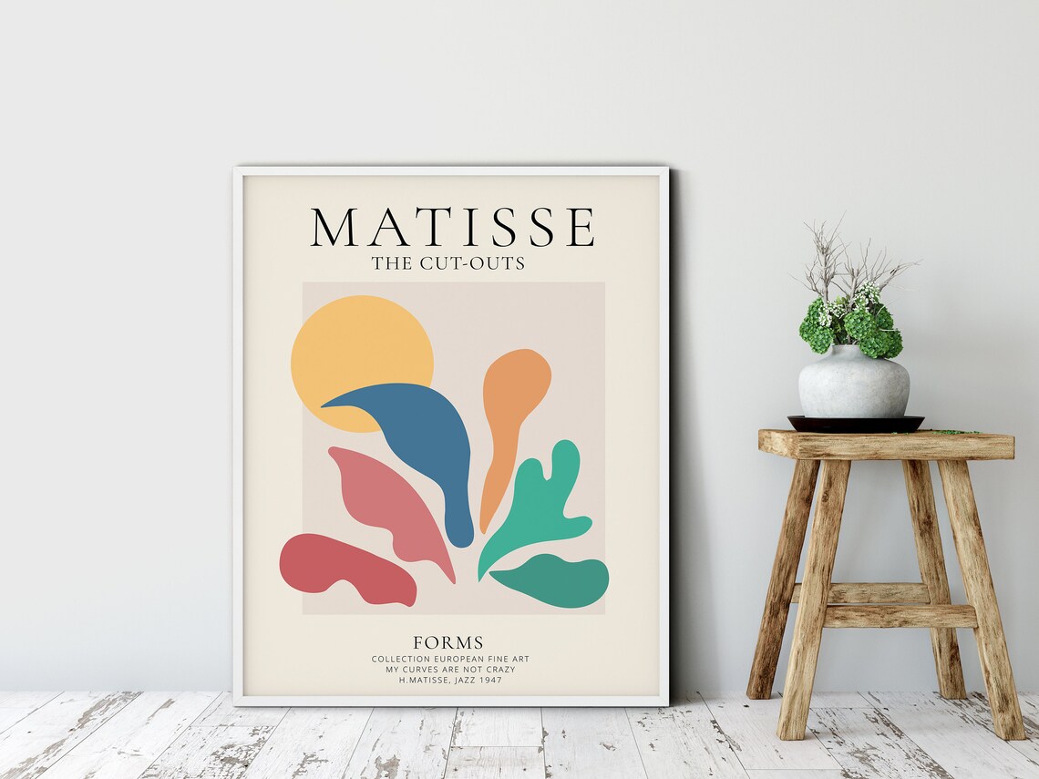 Henri Matisse The Cut-Outs Forms Colorful Abstract Art Print Mid Century - Image 2