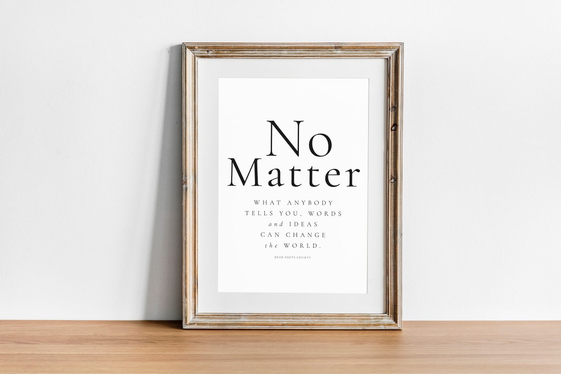 Dead Poets Society Dead Poets Society Movie Quote Movie Wall Art Iconic Quotes Poster Inspirational Gift Inspirational Movie Wall Decor