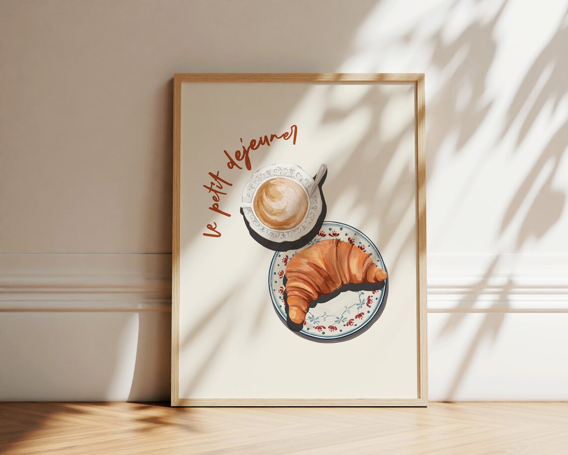 Petit Dejeuner Breakfast Poster, Retro Kitchen Art Print