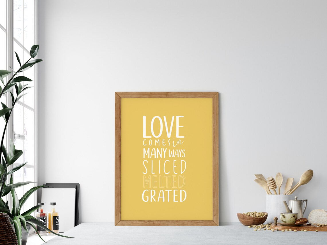 Love Comes In Many Ways Cheese Lover Funny Mustard Kitchen Wall Art - Image 4