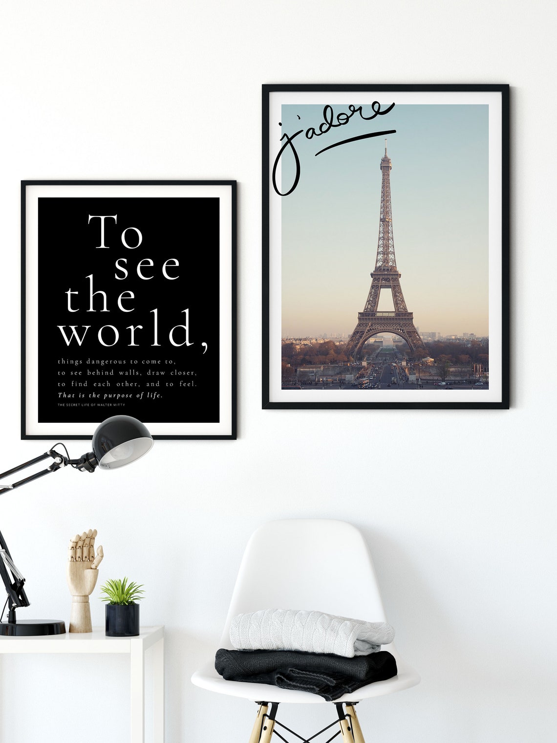 Paris France Eiffel Tower J Adore Script Romantic Pastel Travel Poster - Image 4