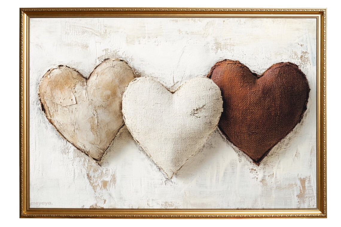Rustic Valentines Day Family Heart Art Print - Image 5