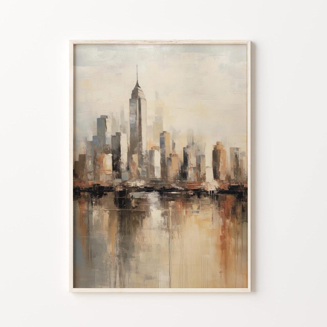 New York Skyline Empire State Abstract Muted Cityscape Poster - Image 4