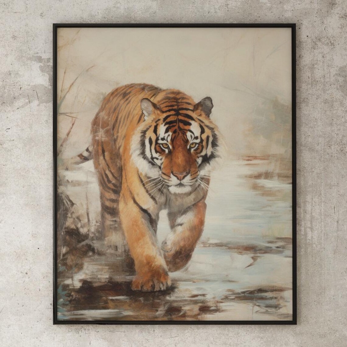 Vintage Tiger Print, Moody Farmhouse Wildlife Poster - Image 6
