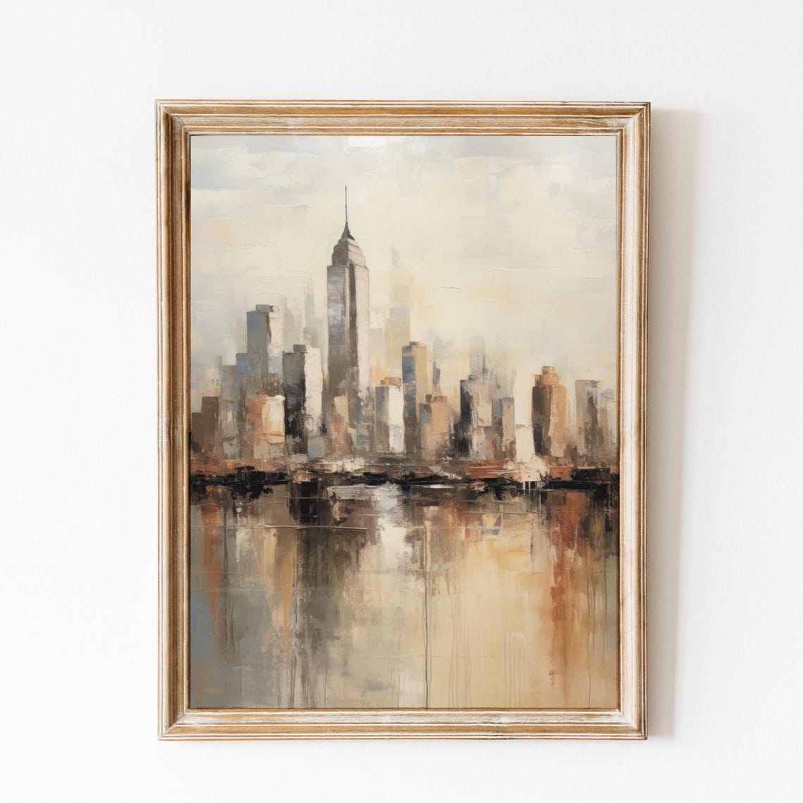 New York Skyline Empire State Abstract Muted Cityscape Poster