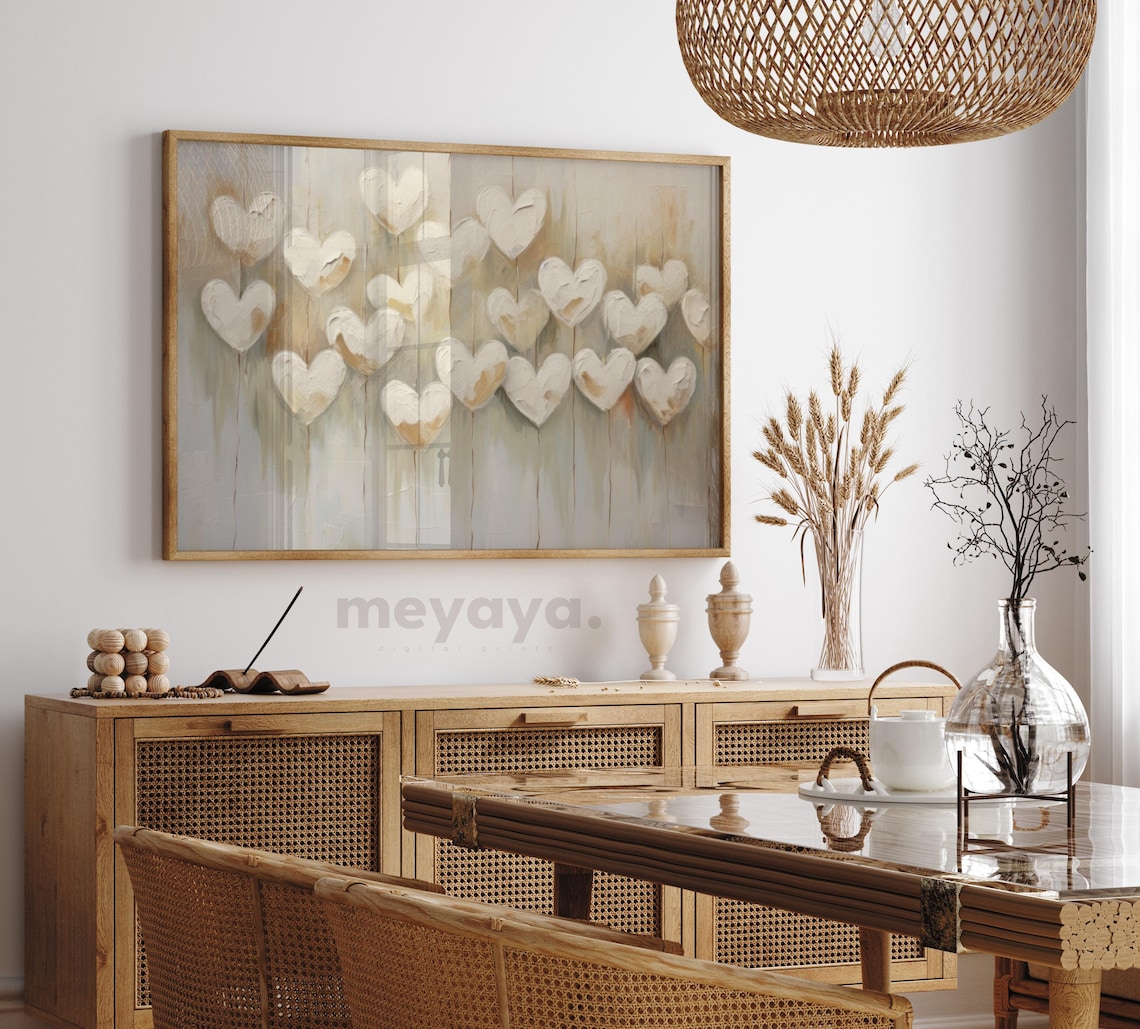 Vintage Valentine Heart Oil Painting Art Print - Image 4