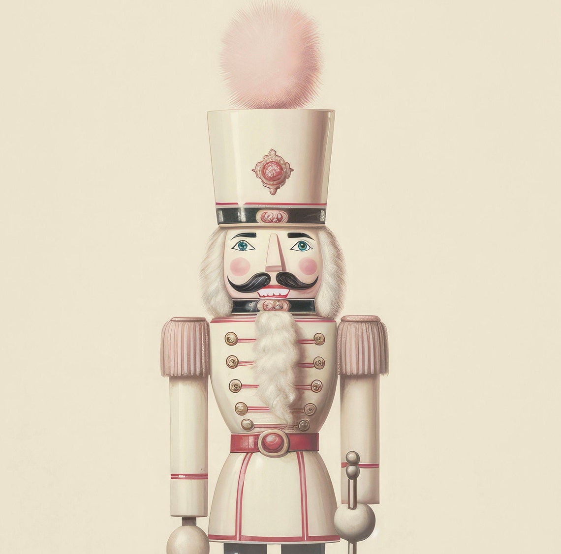 Christmas Nutcracker Cute Nutcracker Painting Nursery Pink Nutcracker Print Holiday Decor Trendy Preppy Print Christmas Decor - Image 6