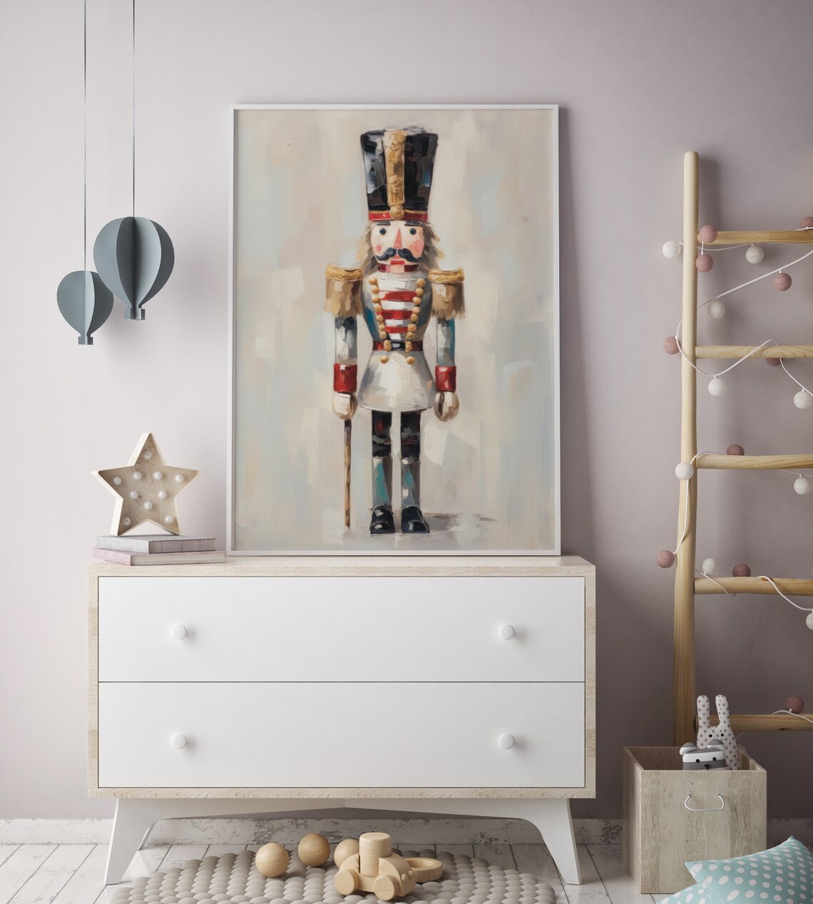 Christmas Nutcracker Soldier Vintage Oil Painting Art Print - Image 4