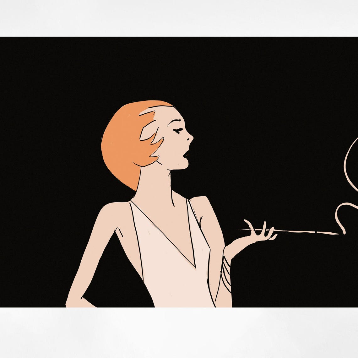 Vintage Smoking Flapper 1920s Art Print - Image 2