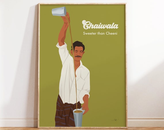 Chaiwala Art Indian Kitchen Prints Desi Wall Art Indian Restaurant Art Chai Print Tea Art Print Indian Art Desi Art South Asian Art