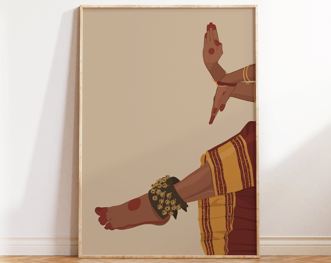 Indian Classical Dancer Bharatanatyam Mudra Poster