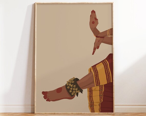 Indian Classical Dancer Bharatanatyam Mudra Poster