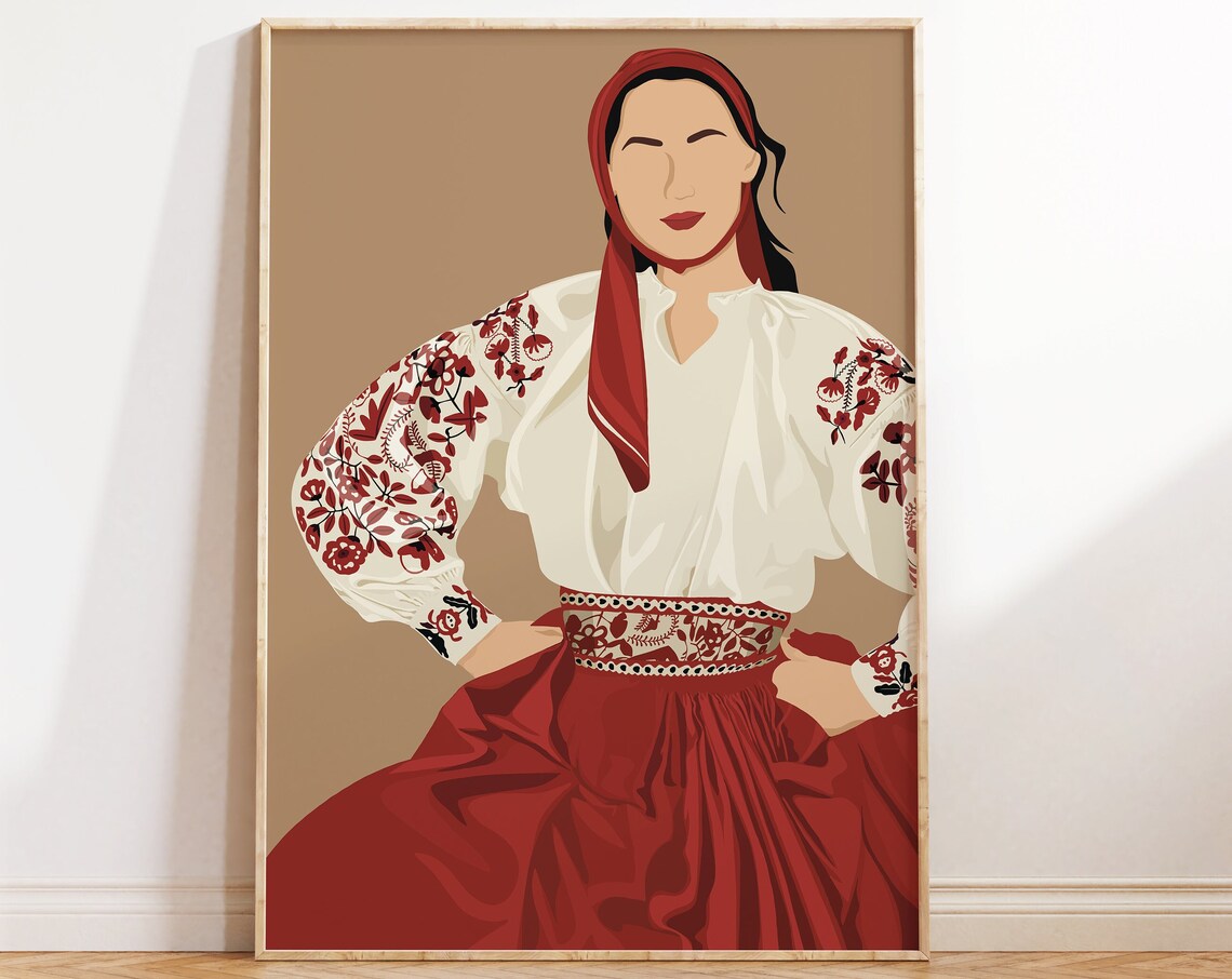 Macedonian Folk Dancers Poster, Balkan Home Decor