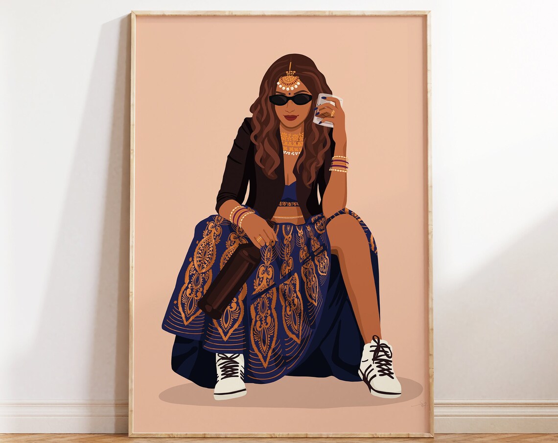 Log Kya Kahenge Art Print, Desi Indian Woman