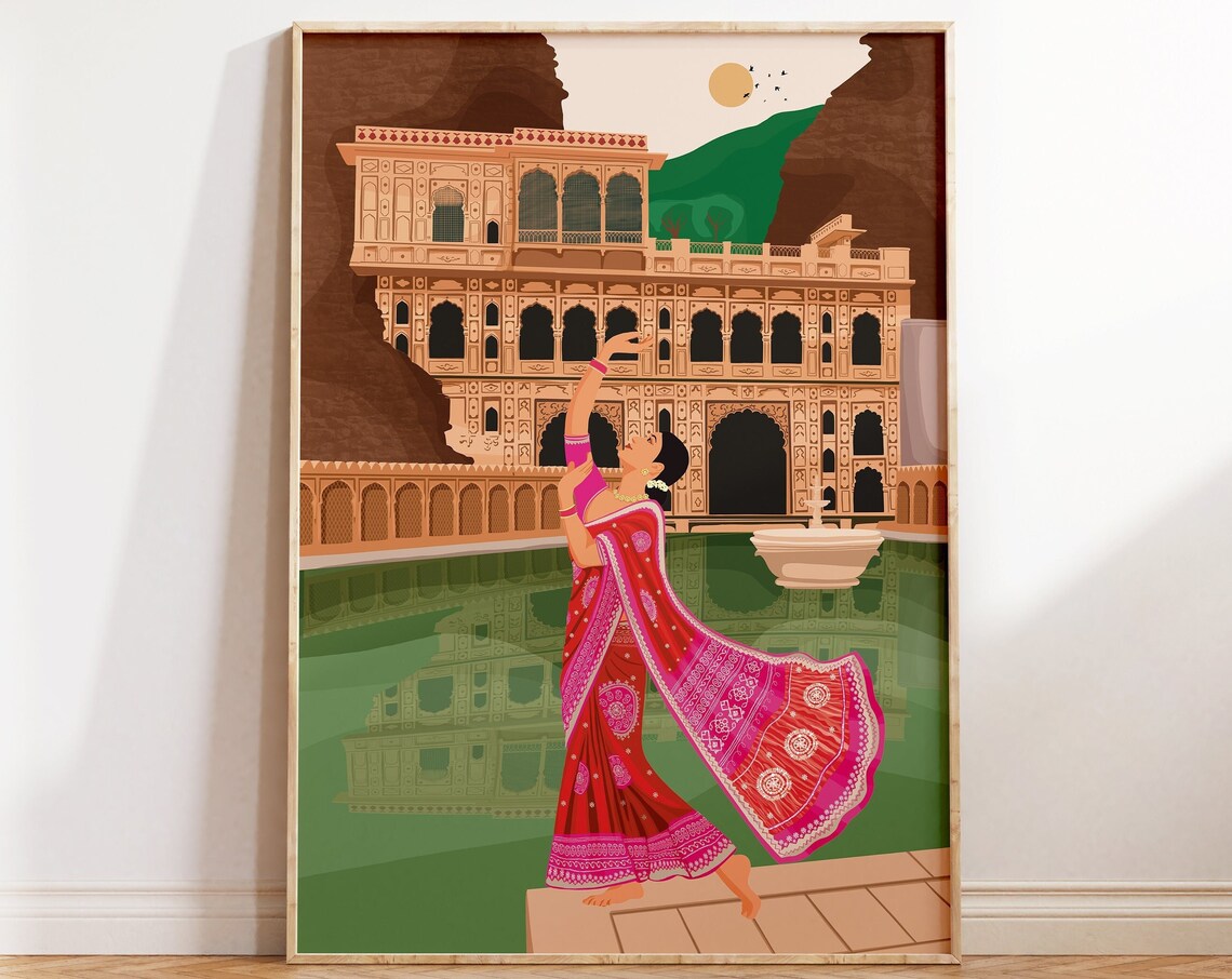 Galtaji Temple Art, Indian Woman In Jaipur