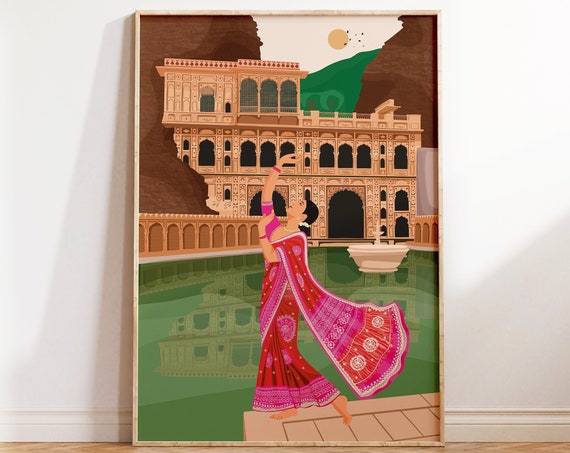 Galtaji Temple Art, Indian Woman In Jaipur