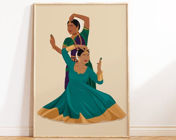 Odissi Kathak Jugalbandi Indian Dancers Art Print