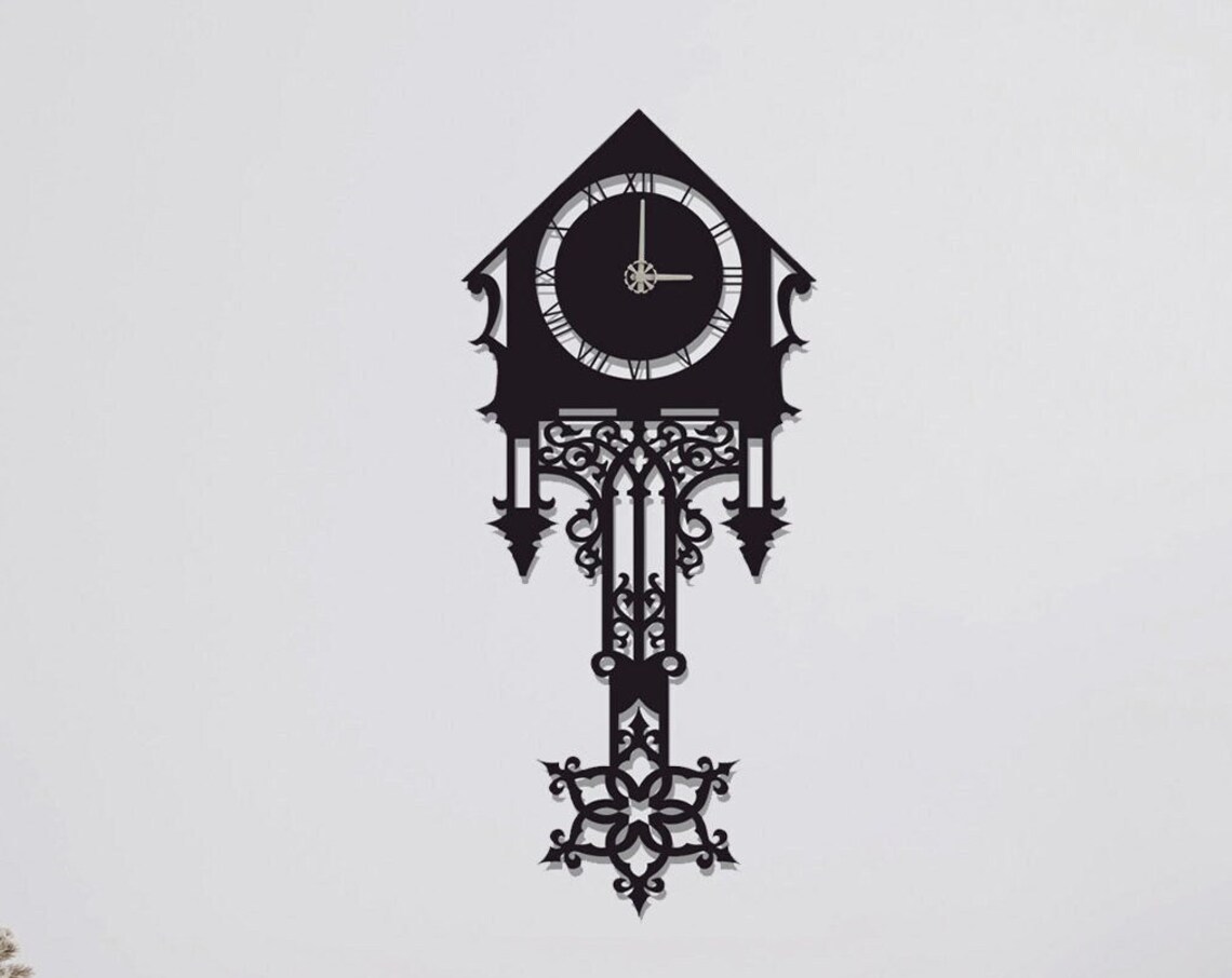 Modern Metal Cuckoo Clock, Minimalist Wall Decor