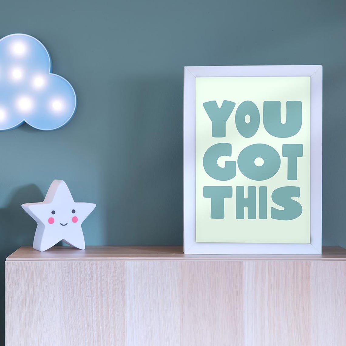 You Got This Bold Blue Kids Room Typography Encouragement Wall Poster - Image 3
