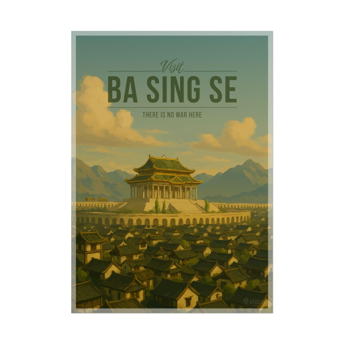 Ba Sing Se Travel Poster, Scenic Fantasy Art Print