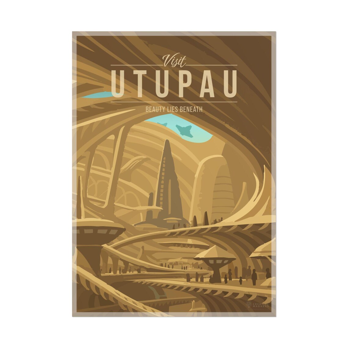 Utapau Galactic Travel Poster, Scenic Sci-Fi Poster