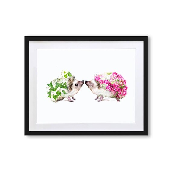 Hedgehogs Art Print By Lola Design