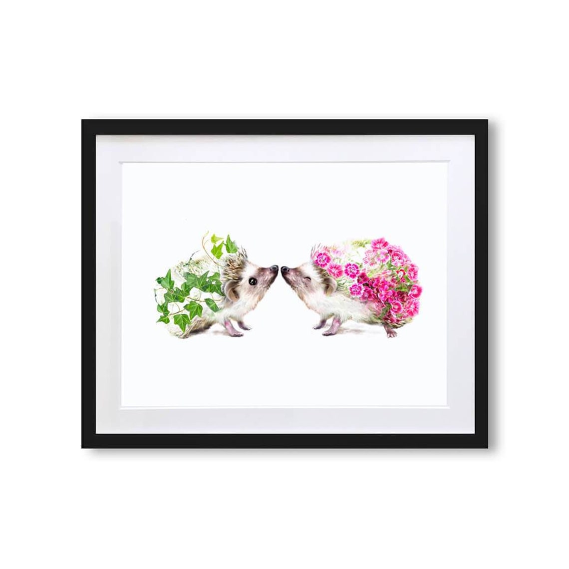 Hedgehogs Art Print By Lola Design