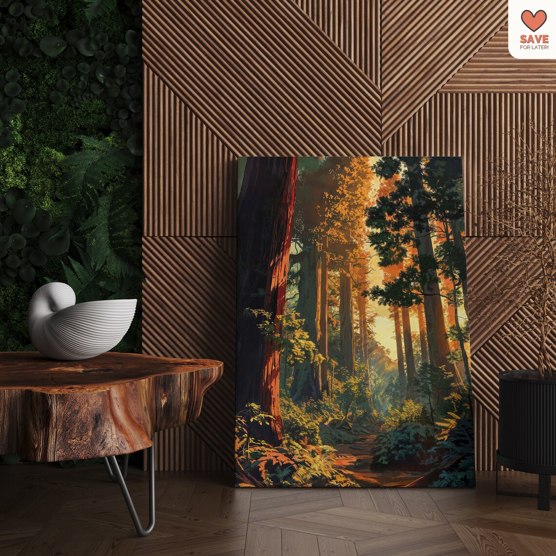 Redwood Forest Sunrise Art Print, Nature Landscape