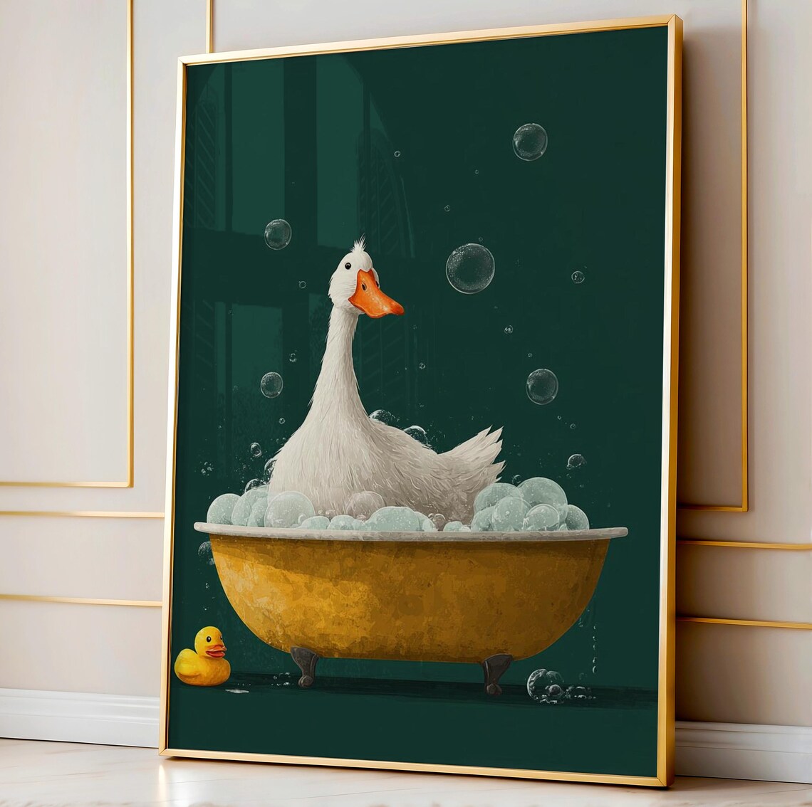 Silly Goose Bathtub Art, Funny Bathroom Wall Decor