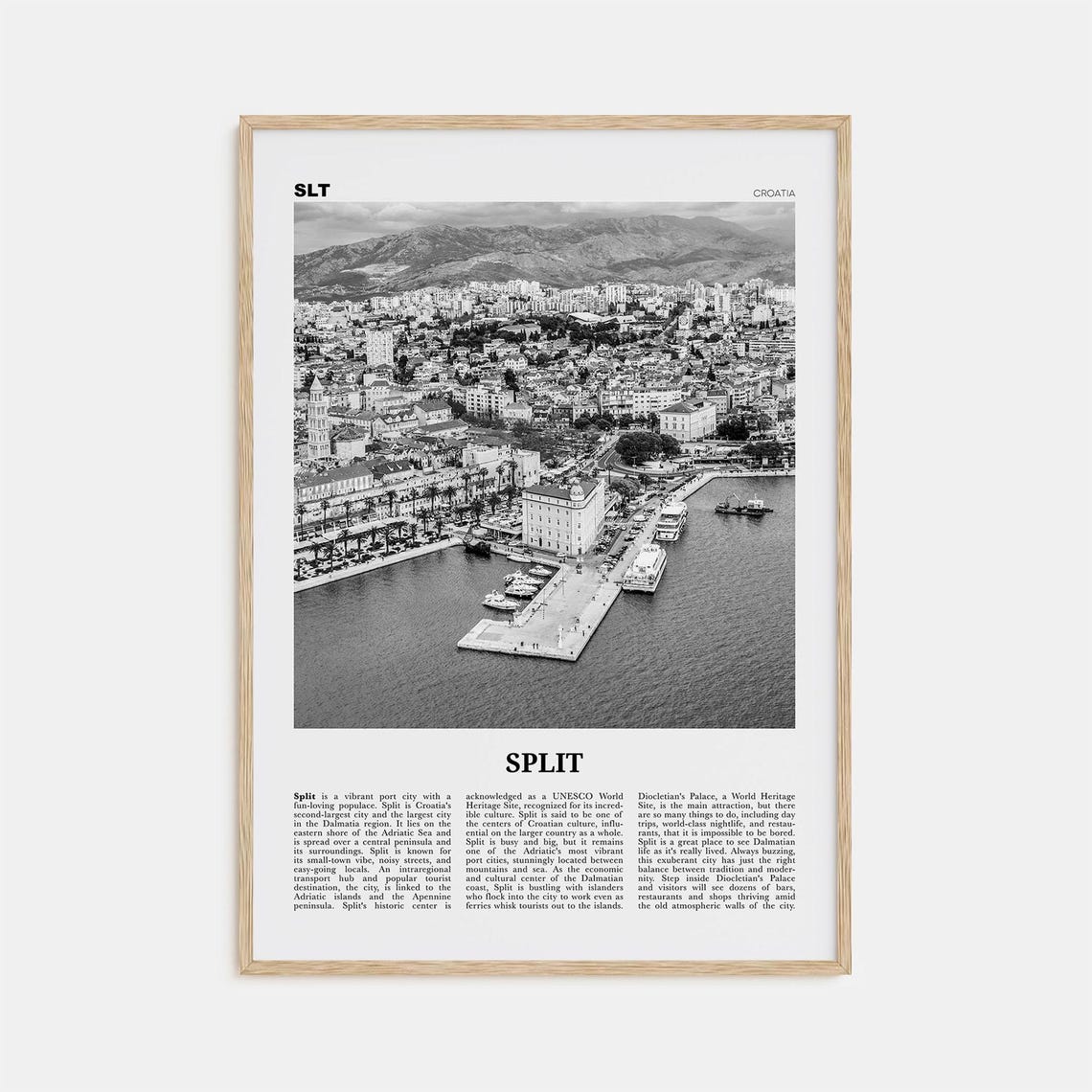 Croatia Dalmatia Europe Travel Poster, Split