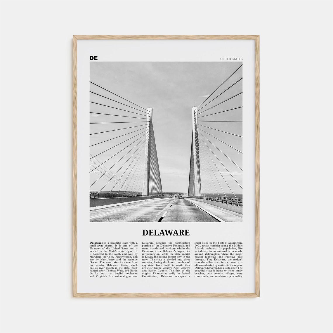 Delaware Black And White No. 2 Travel Poster