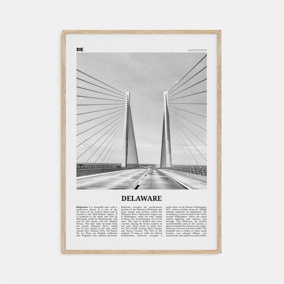 Delaware Black And White No. 2 Travel Poster