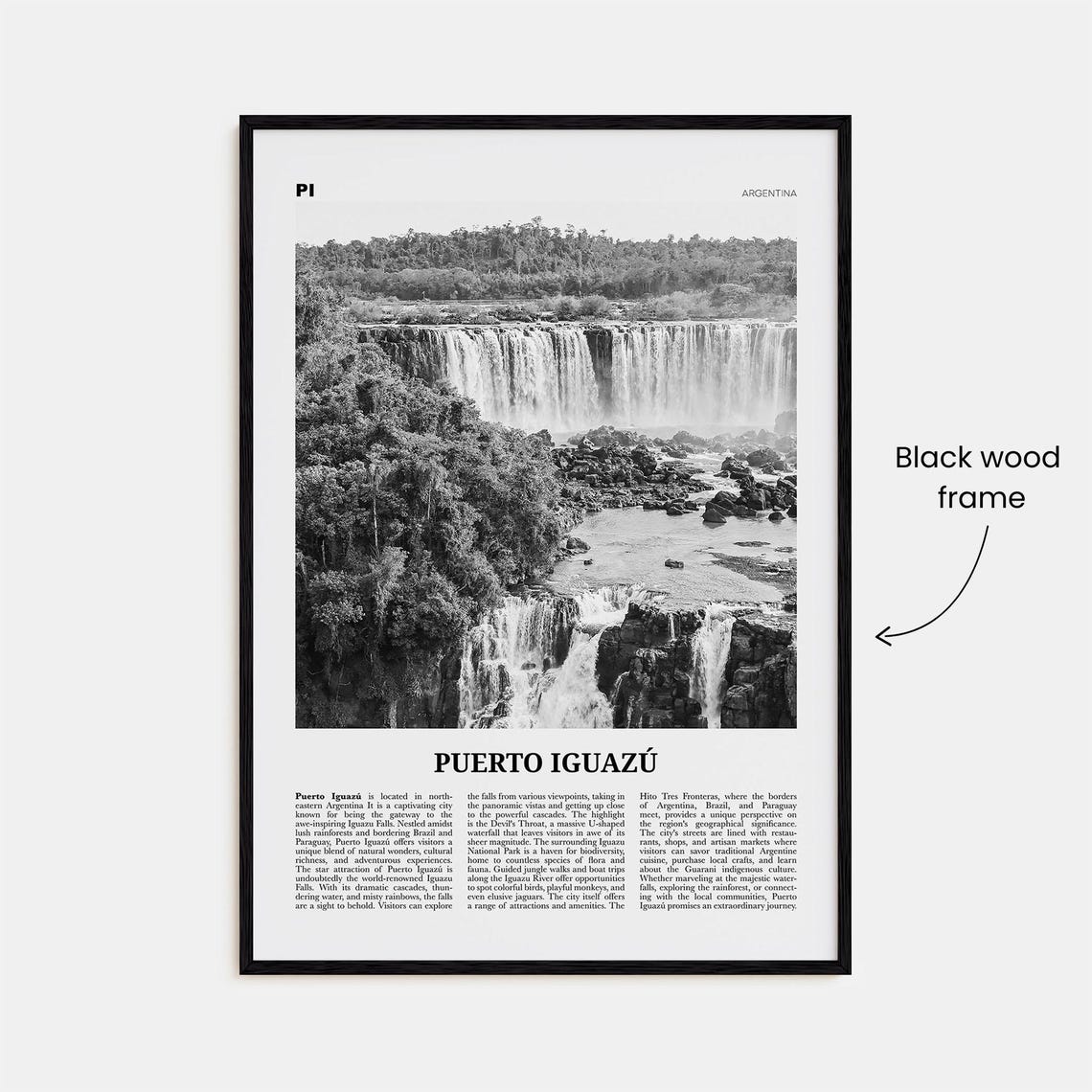 Puerto Iguazu Print Black And White Puerto Iguazu Wall Art Puerto Iguazu Poster Puerto Iguazu Photo Puerto Iguazu Wall Dcor Argentina - Image 3