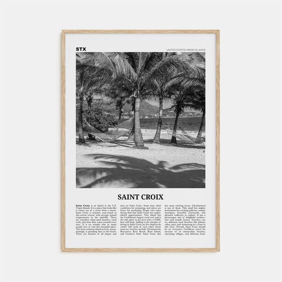 Saint Croix Black and White Travel Poster