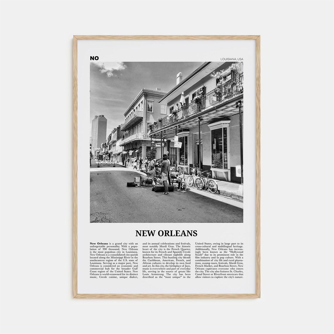 New Orleans Print Black And White No 3 New Orleans Wall Art New Orleans Poster New Orleans Photo Louisiana Usa United States
