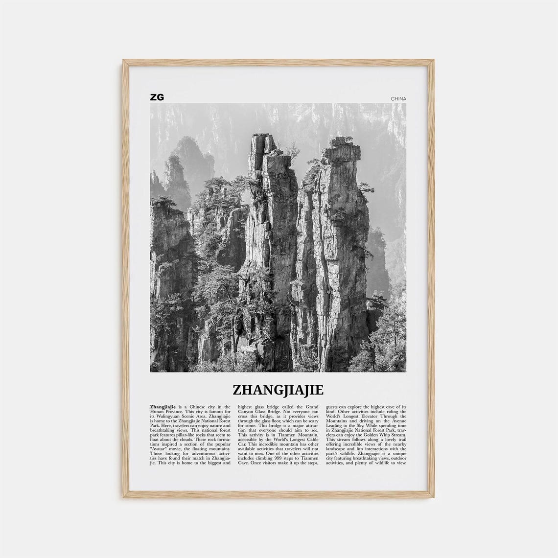 Zhangjiajie Print Black And White Zhangjiajie Wall Art Zhangjiajie Poster Zhangjiajie Photo Zhangjiajie Wall Dcor Zhangjiajie Map
