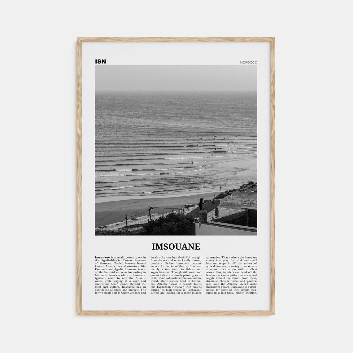 Imsouane Surf Morocco, Black And White Travel Poster