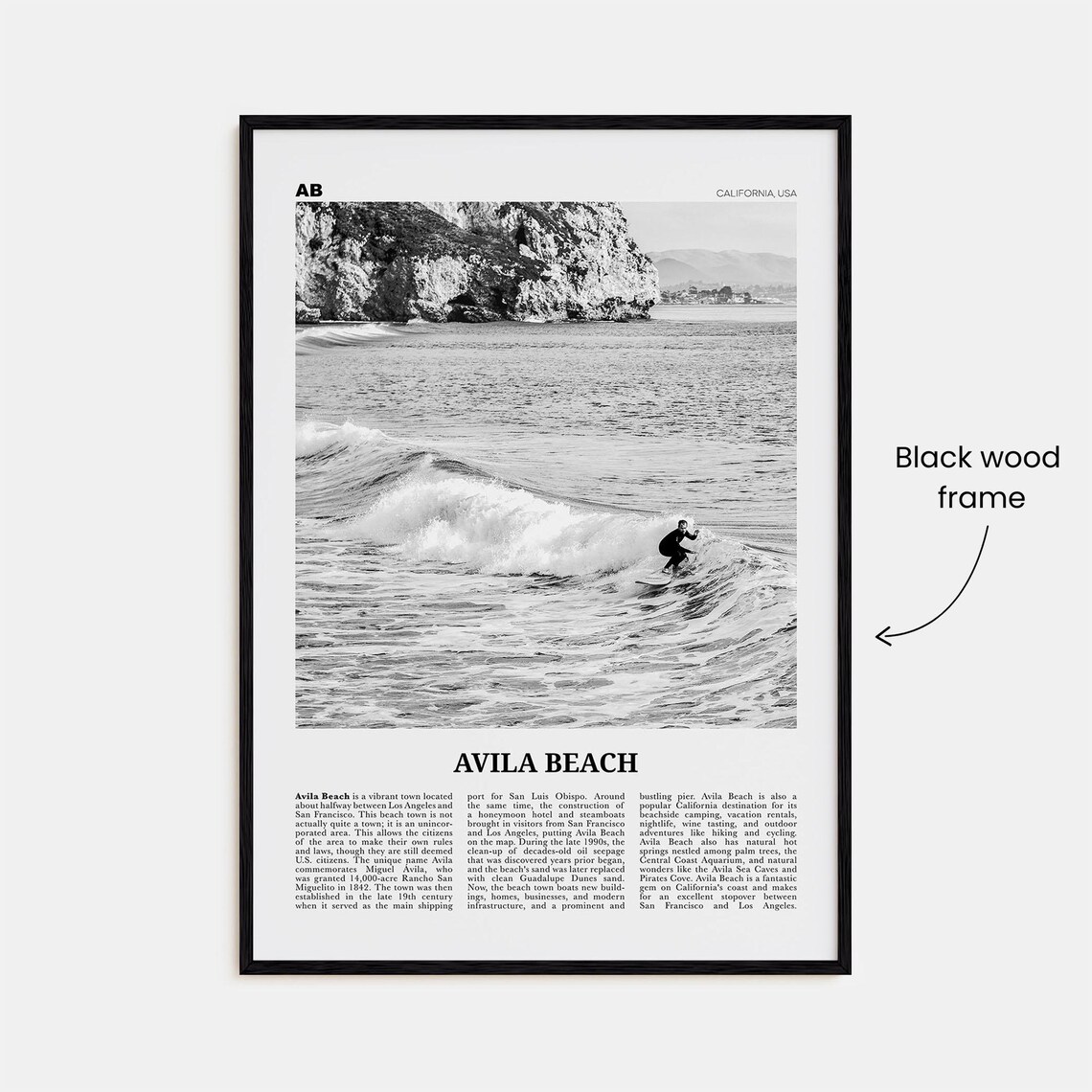 Avila Beach Print Black And White No 2 Avila Beach Wall Art Avila Beach Poster Avila Beach Photo California Usa United States America - Image 3