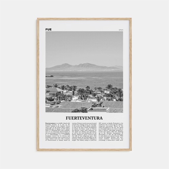 Fuerteventura Black and White Spain Travel Poster