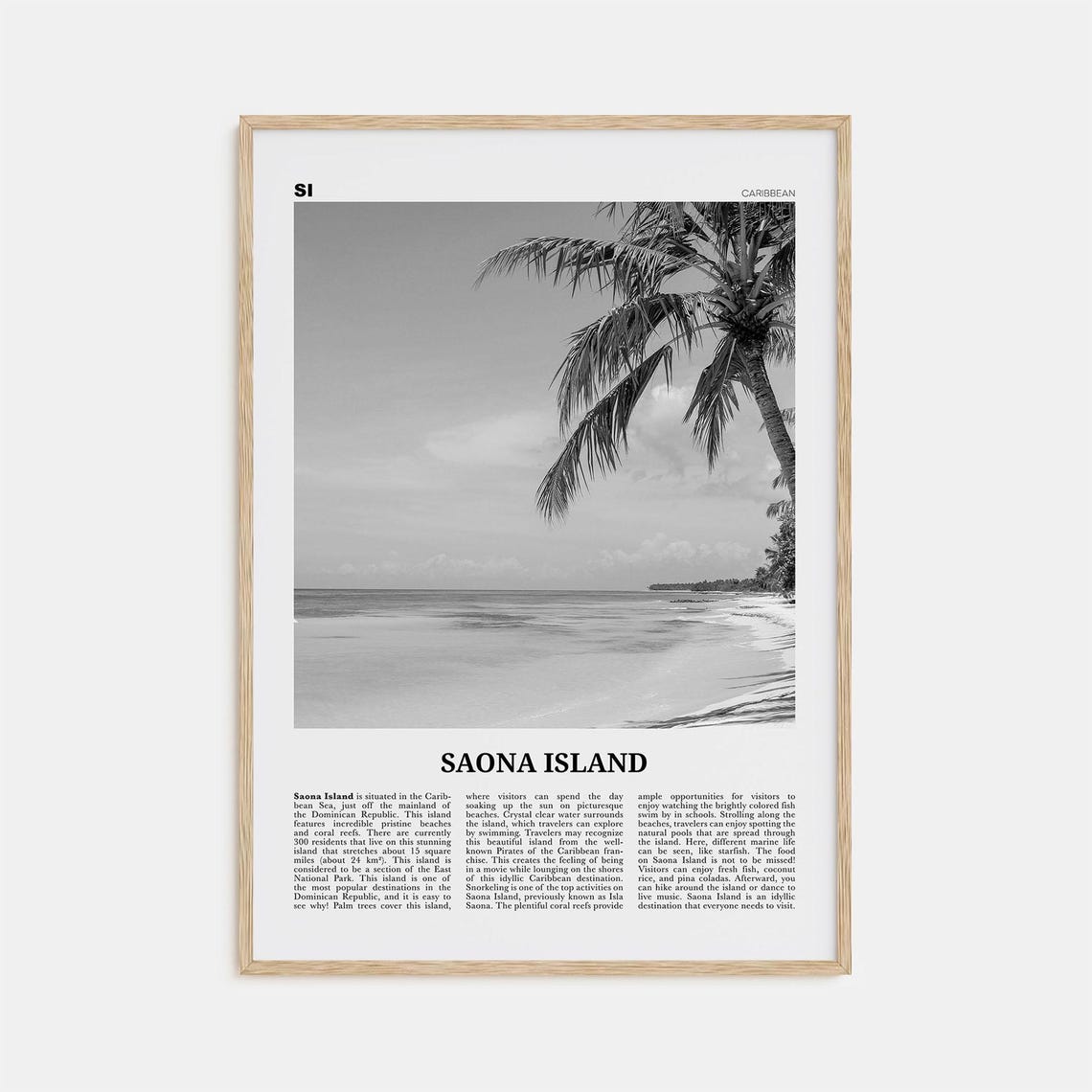 Saona Island Print Black And White Saona Island Wall Art Saona Island Poster Saona Island Photo Saona Island Wall Dcor Caribbean
